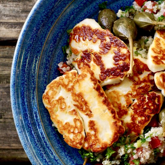 Seared Halloumi With Grains