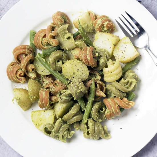 Broccoli pesto & potatoes and beans