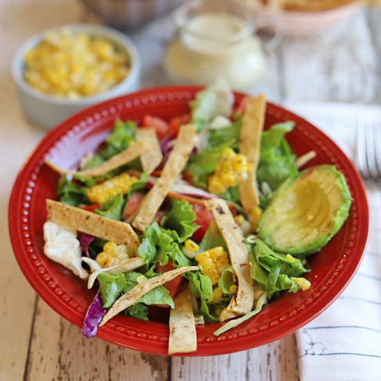 Southwest salad with grilled corn