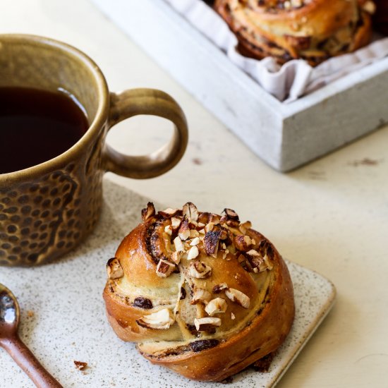 Chocolate Tahini Babka Buns