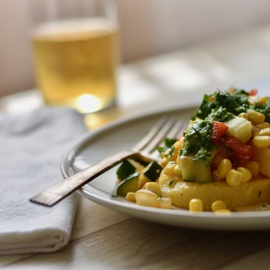 Grilled Polenta & Summer Succotash