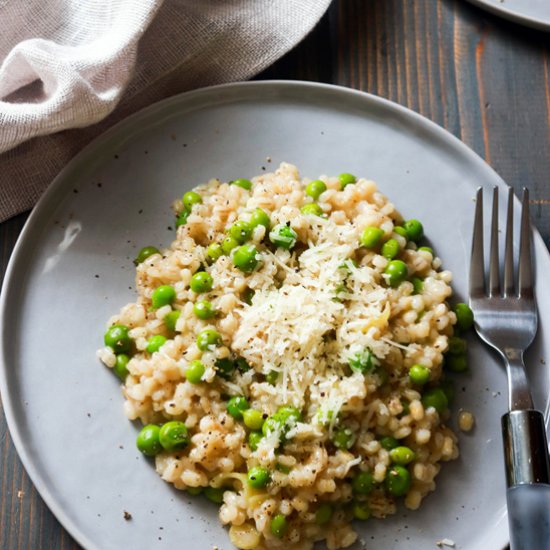 Pea Barley Risotto