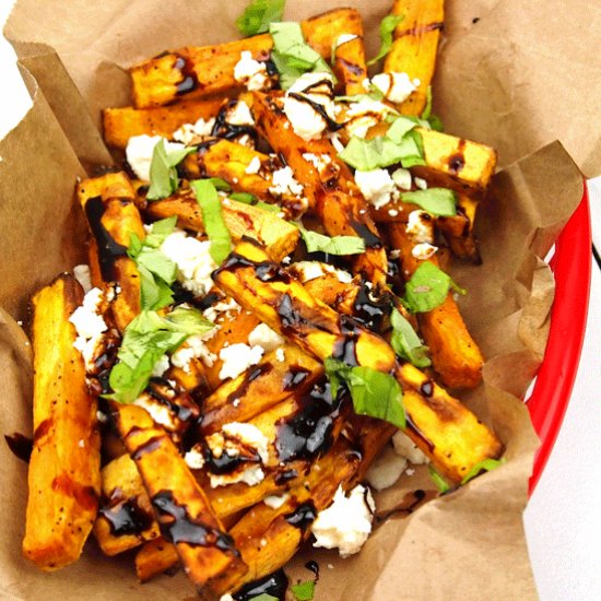 Loaded Sweet Potato Greek Fries