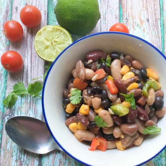 Easy summery bean salad