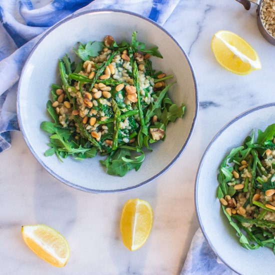 Asparagus, Spinach & Walnut Risotto