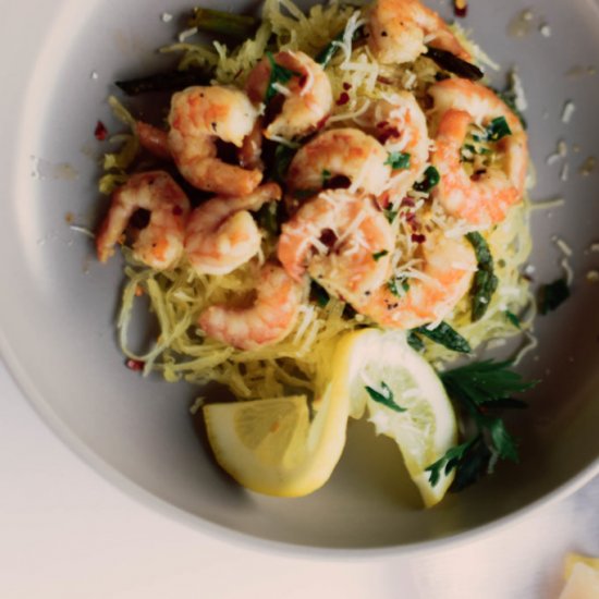 Shrimp Scampi with Spaghetti Squash