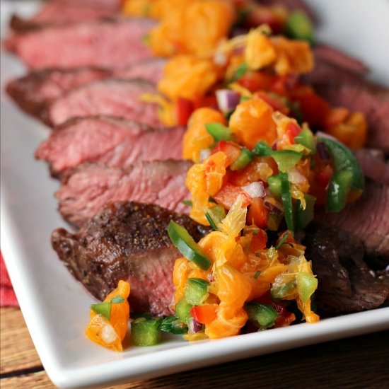 Flat Iron Steak with Citrus Salsa