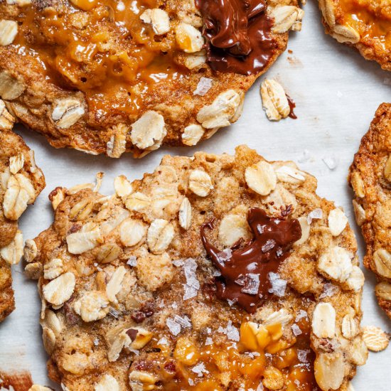 Chocolate Caramel Oatmeal Cookies