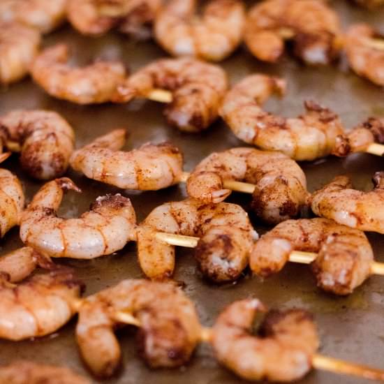 Healthy Cinnamon Shrimp Skewers