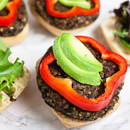 Black Bean and Mushroom Burgers