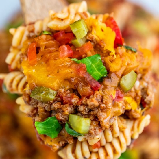 Loaded Cheeseburger Casserole