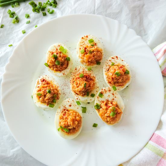 Chicken deviled eggs