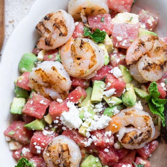 Shrimp Avocado Watermelon Salad