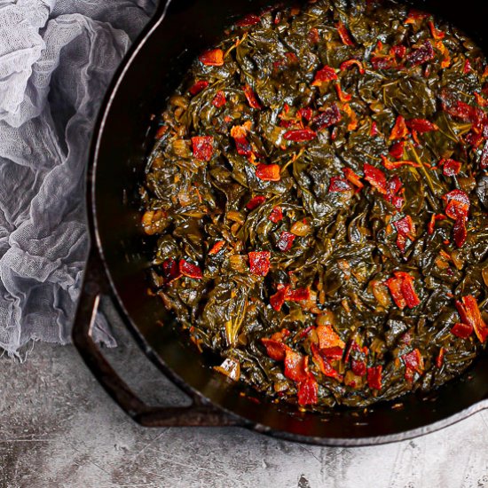 Braised Collard Greens with Bacon