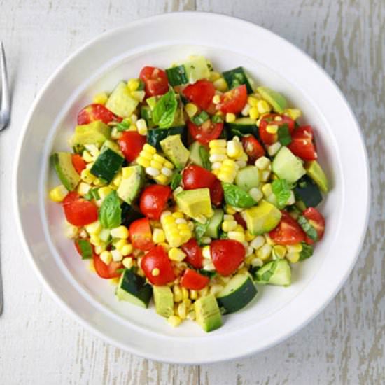 Avocado Corn Tomato Cucumber Salad