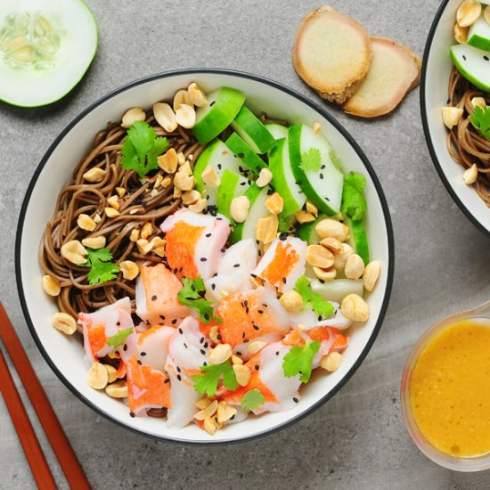 Cold Cucumber Crab Noodle Bowl