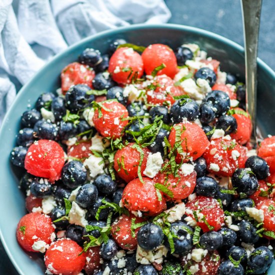 Watermelon Blueberry Salad