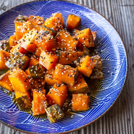 Sesame Garlic Glazed Kabocha