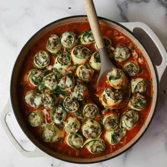 Ricotta & Beef Zucchini Roll-Ups