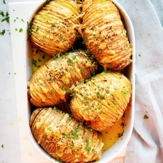 Cheesy Hasselback Potatoes