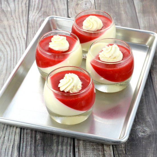 Strawberry and Vanilla Panna Cotta