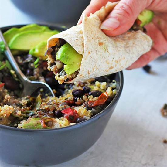 Southwest beans & quinoa bowls