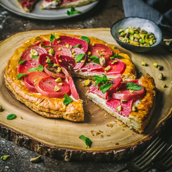 Roasted Beet and Whipped Feta Tart