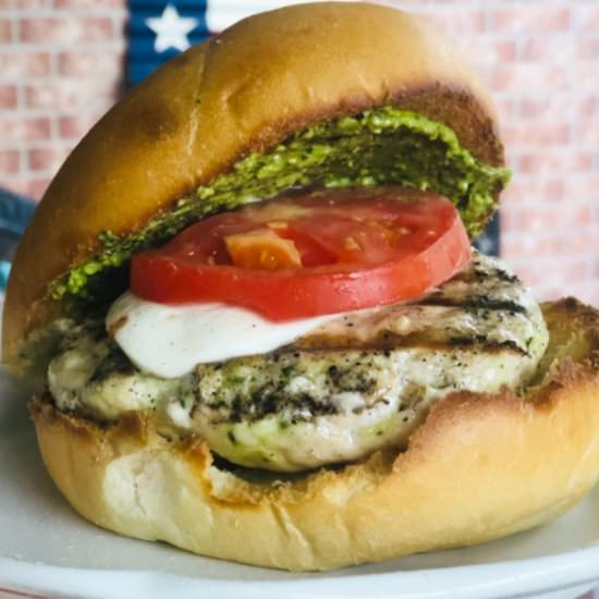 Chicken Burgers with Basil Pesto