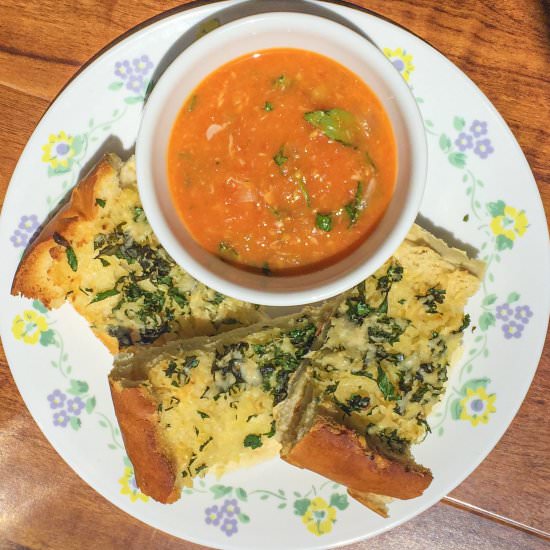 Roasted Tomato Soup, Garlic Bread