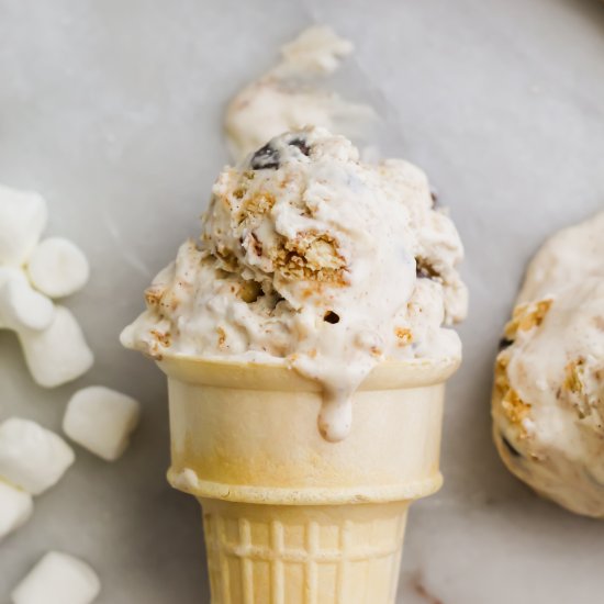 No Churn Coffee Smores Ice Cream