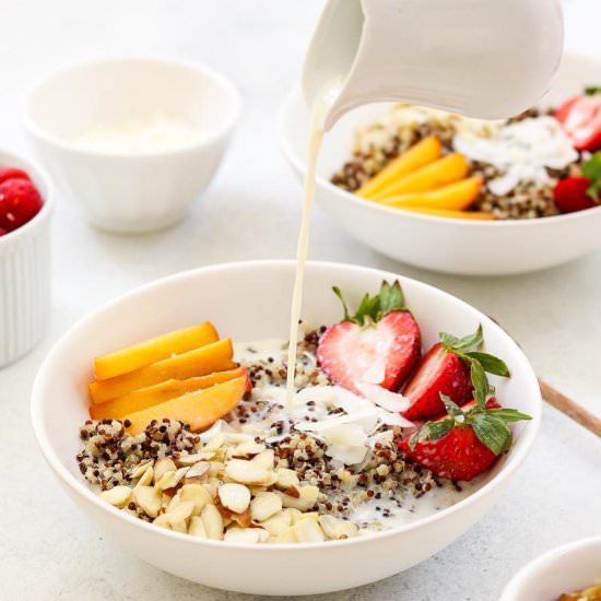 High Protein Quinoa Breakfast Bowl