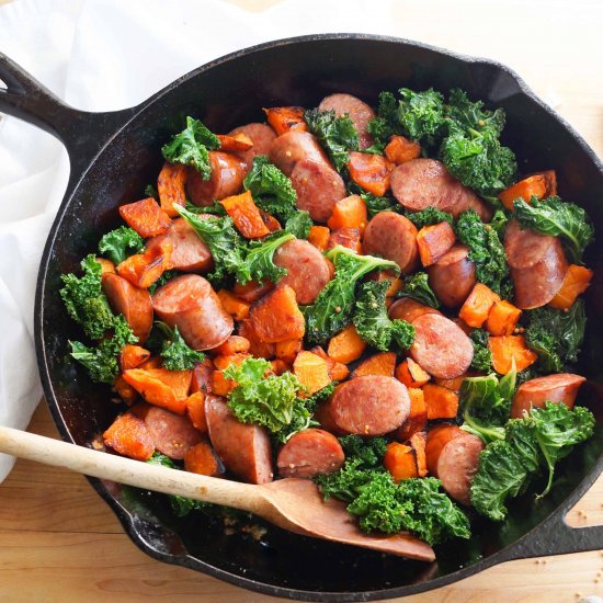 Kielbasa & Butternut Squash Skillet