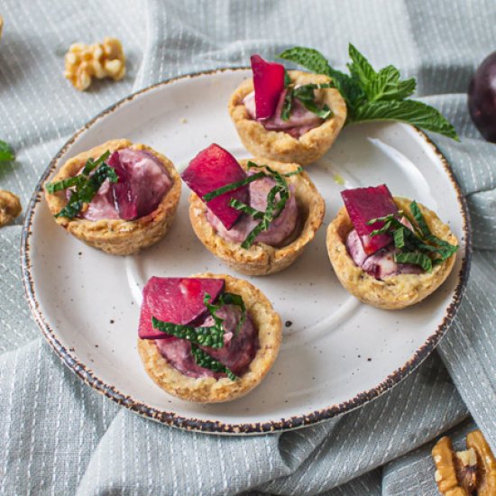 Savory Plum and Goat Cheese Tarts