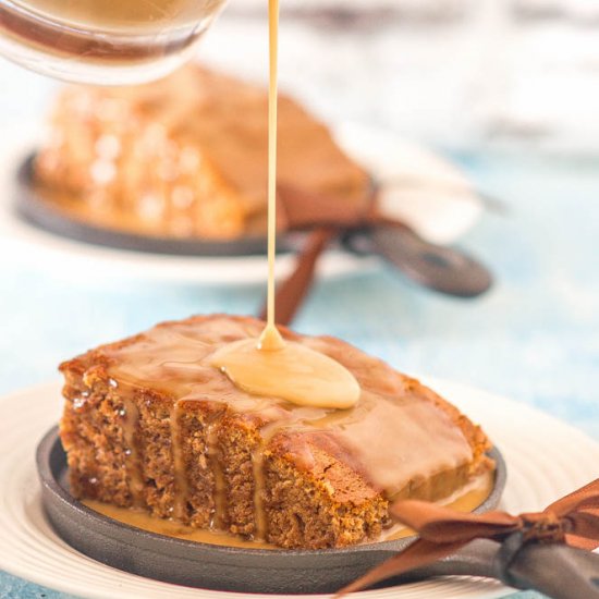 Vegan sticky toffee pudding