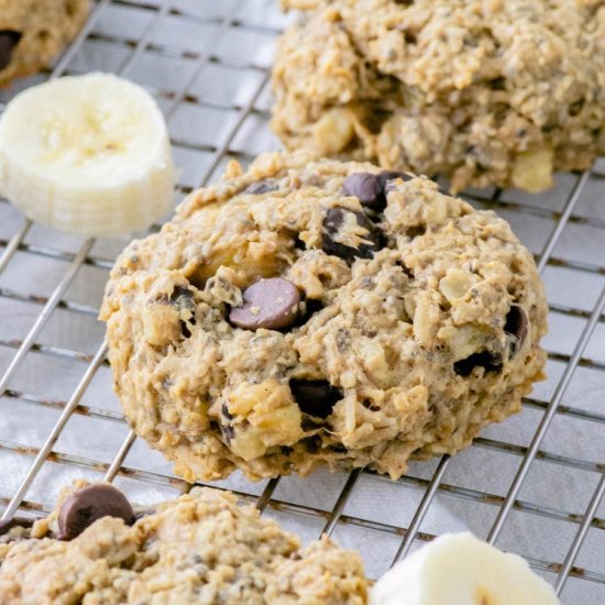 Chocolate Peanut Banana Cookies