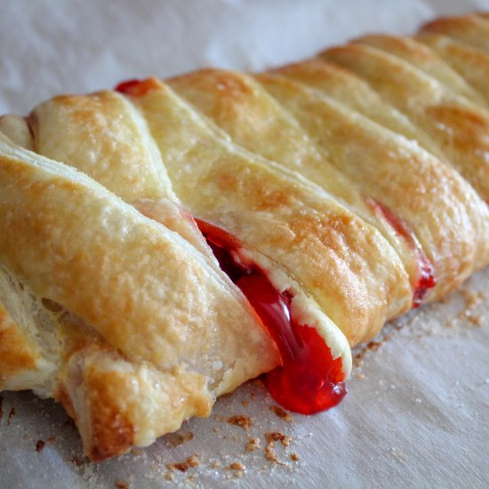 Cherry cheese strudel