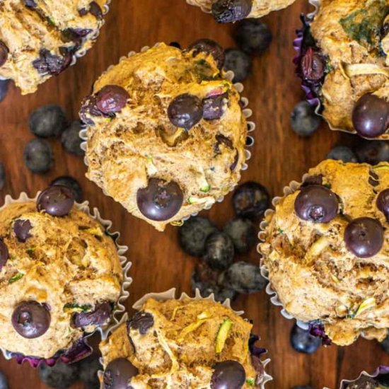 Healthy Blueberry Zucchini Muffins