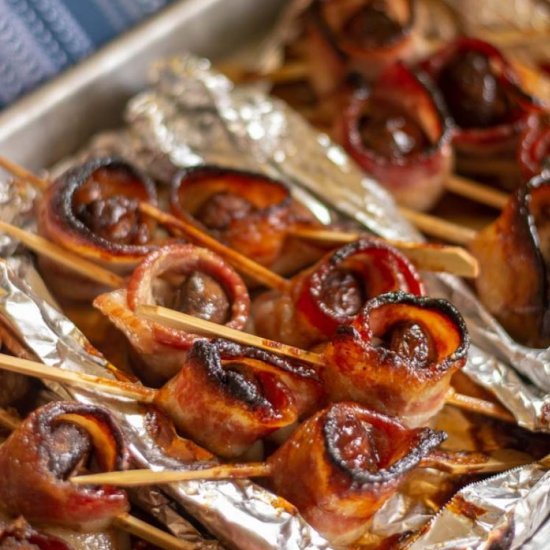 Baked Bacon Wrapped Mushrooms