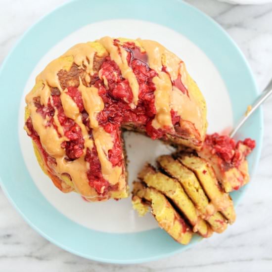 Peanut Butter & Jelly Pancakes