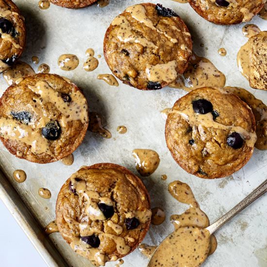 Nut Butter Blueberry Muffins