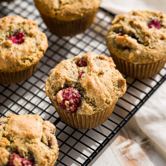 Grain Free Raspberry Almond Muffins