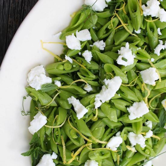 Snap Pea Salad with Goat Feta