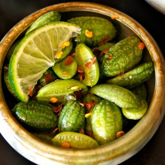 Ponzu Marinated Cucamelons