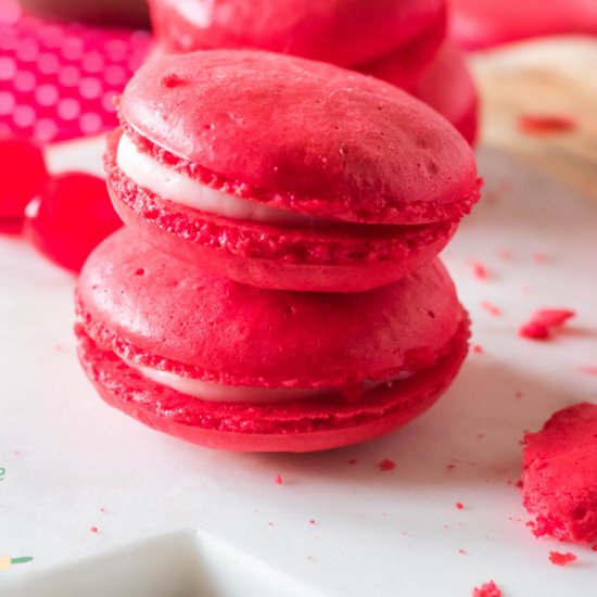 Cherry Macarons