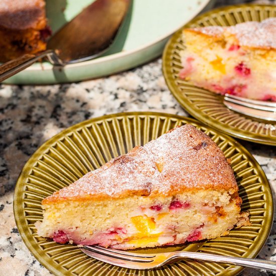 Peach and Redcurrant Cake