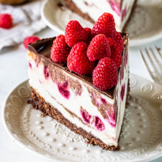 Vegan Fudge Raspberry Cheesecake