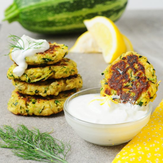 Lemon Dill Zucchini Fritters