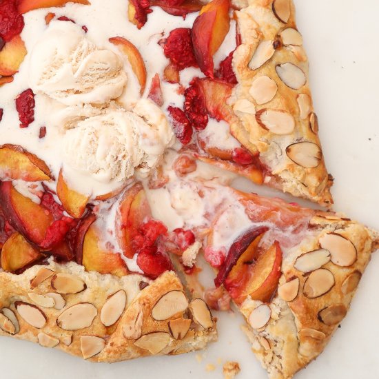 Peach and Raspberry Galette