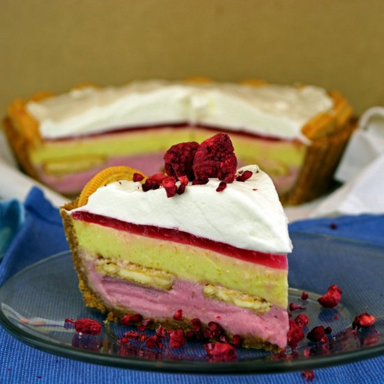 Mango Raspberry Cream Pie