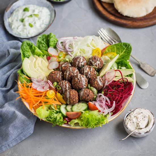 Oven baked lentil falafels